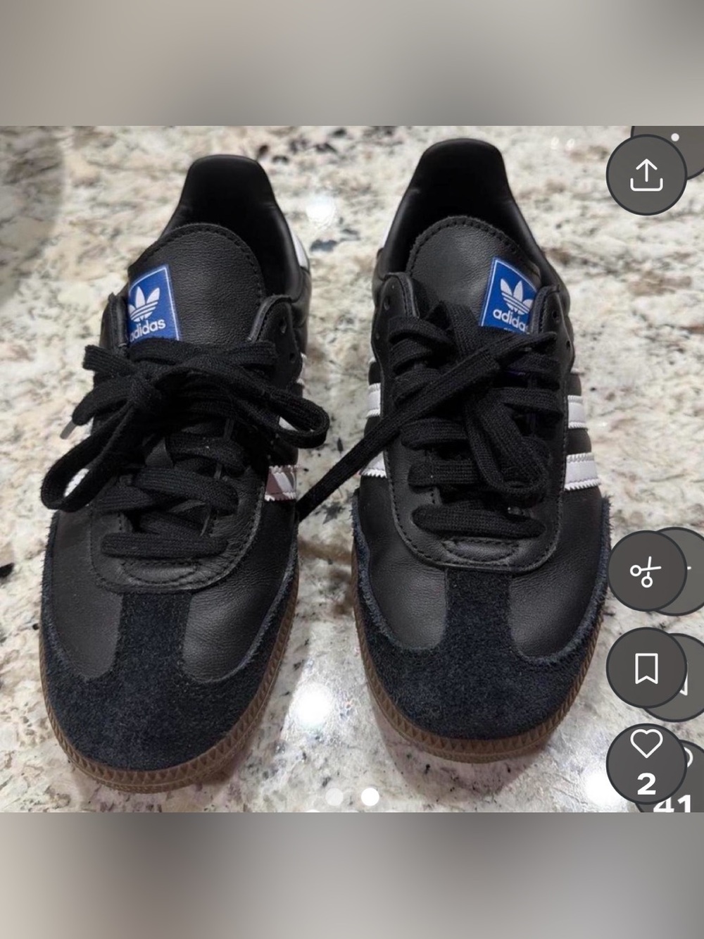 BRAND NEW ADIDAS Black Sneakers with White Stripes